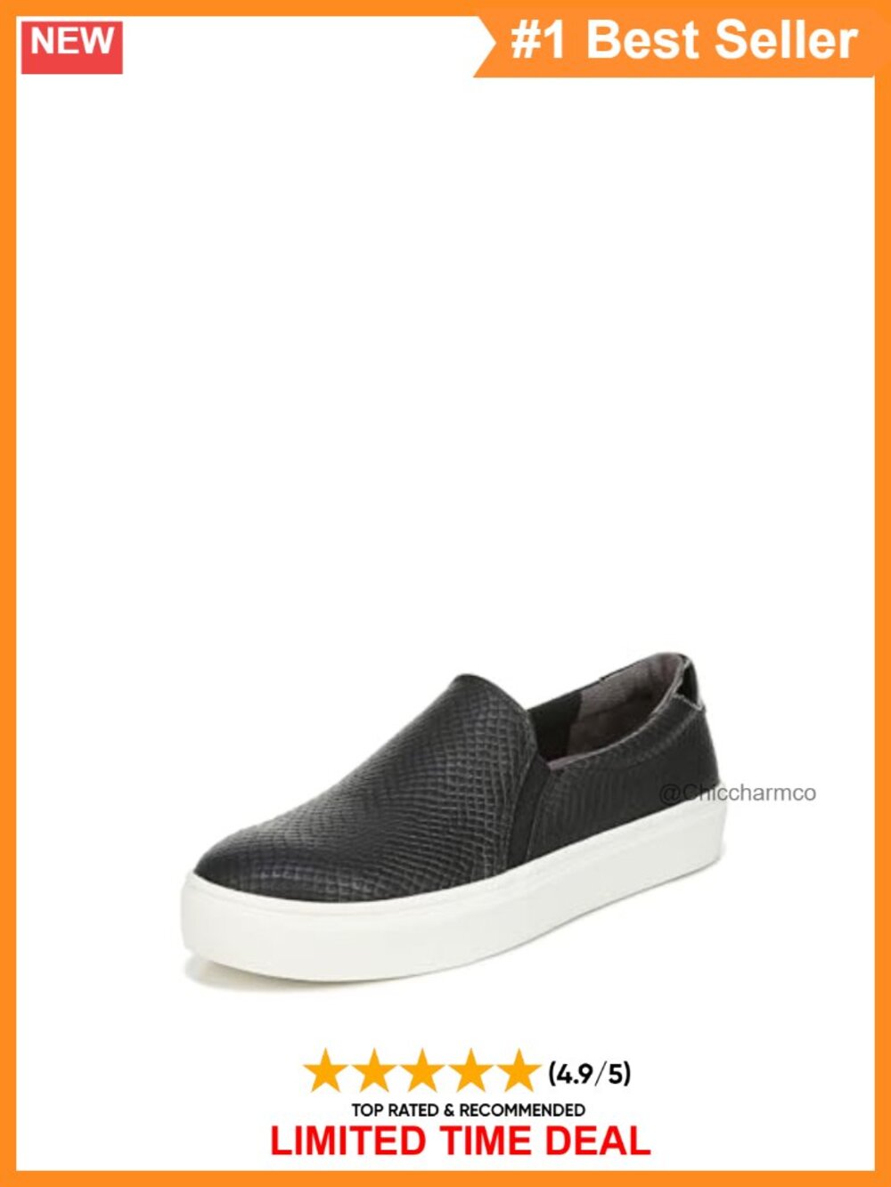 Women's Slip On Sneaker Faux Leather Comfortable Walking Shoe